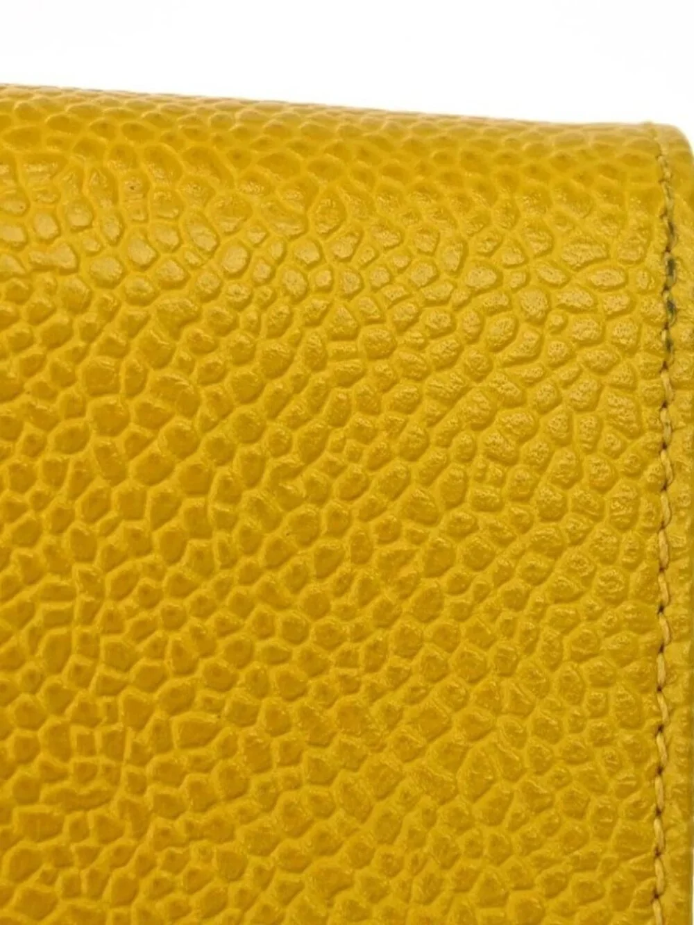 Chanel Yellow Calfskin Chain Shoulder Bag Pochette Phone Case